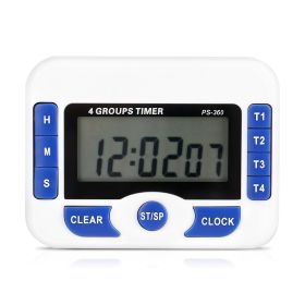 Digital 4‑Channel Independent Group Timer Countdown Magnetic Kitchen Cooking Clock