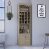 Being Kava Bar Cabinet, Double Door, Two Shelves, Sixteen Built-in Wine Rack -Light Pine