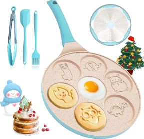 Pancake Pan Induction Egg Pan 7-Cup Mini Pancake Maker Nonstick Omelette Breakfast Egg Skillet Animal Pancake Molds, Induction Compatible