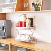 2-layer rose gold storage rack kitchen storage, exquisite storage, efficient storage, fashion choice