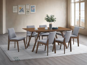 Kaela Walnut & Light Gray Finish 7PCs Dining Room Set