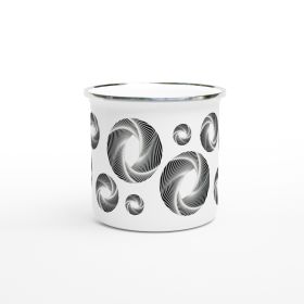 Swirl Harmony Enamel Mug for camping by HadiArts