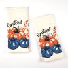 Set of 2 Grateful Printed Dish Towels Hand Towels Boho Tea Towels Multifunctional Stylish Absorbent Quick Dry Soft 18x28 inch 100% Cotton Blue & Orang