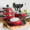 Primaware 18 Piece Non-stick Cookware Set, Red