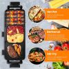 2 in 1 Electric Hot Pot with Grill 2800W Smokeless Non-Stick Korean BBQ Grill Shabu Shabu Hot Pot Combo with Independent Temperature Control 5 Gears F