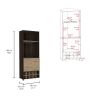 Fraktal Corner Bar Cabinet, Ten Built-in Wine Rack, Two Shelves, Double Door Dark Oak / Pine