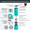 Manual Coffee Grinder Aqua Sky Color Stainless Steel Conical Burr Coffee Grinder Manual with Adjustable Setting Double Bearing Hand Espresso Grinder P