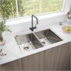 32" L X 19" W Undermount 50/50 Double Bowl 16 Gauge 304 Stainless Steel Kitchen Sink With Sink Grid