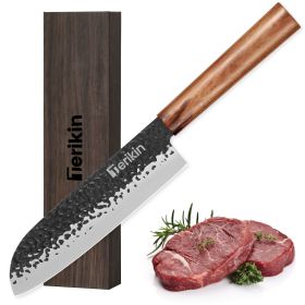 Professional Kiritsuke Santoku Chef Knife, 9 Inch Japanese Chef Knife (size: Santoku knife)