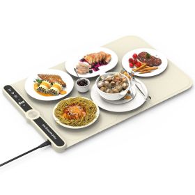 Silicone Food Warming Mat With 9 Temperature Levels 6Hrs Timer Child Lock Auto Shut Off Roll-Up Electric Warming Tray For Party Buffet Gathering Daily (Pattern: 6 Plate)