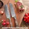 Damascus Chef Knife, 10Cr15MOV Japanese Kitchen Knives Set With Full Tang G10 Handle, Professional Chef Knife For Kitchen, Sheath & Gift Box