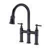 Bridge Kitchen Faucet with Pull-Down Sprayhead in Spot